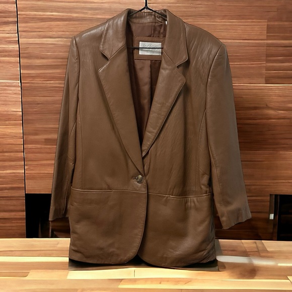 Lord & Taylor Stylish Genuine Leather Single Button Jacket! - Picture 1 of 7